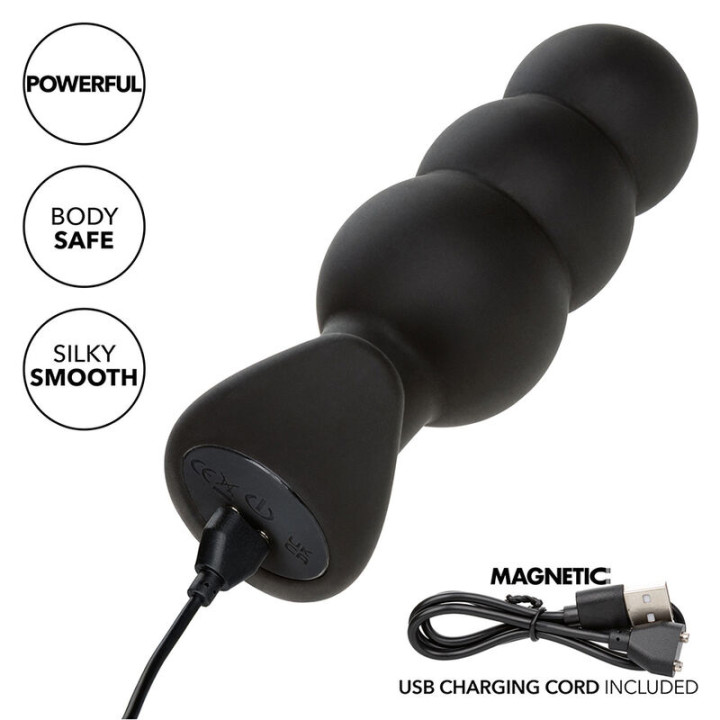 Calexotics - Rock Bottom Plug Anal Com Esferas 10 Vibrações Silicone Preto
