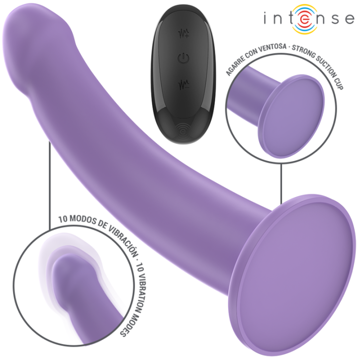 Intense - Eddie Vibrator 17.5 cm 10 Vibrations Purple Remote Control