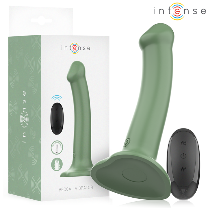 Intense - Becca Vibrateur Avec Ventouse 10 Vibrations Télécommande Verte