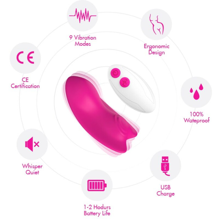 Armony - Culotte Portable Papillon Vibrateur Télécommande Violet