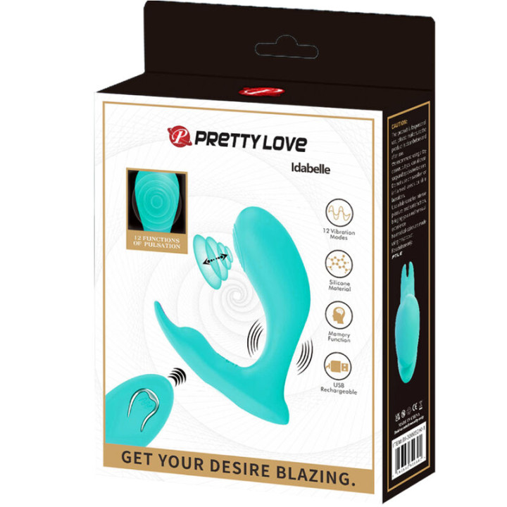 Pretty Love - Télécommande à Vibration et Pulsation Idabelle Bleu