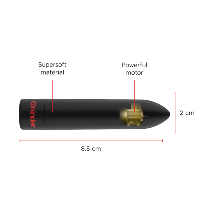 Oninder - Berlin Vibrateur Bullet Noir 9 Modes 8,5 x 2 cm - Application Gratuite