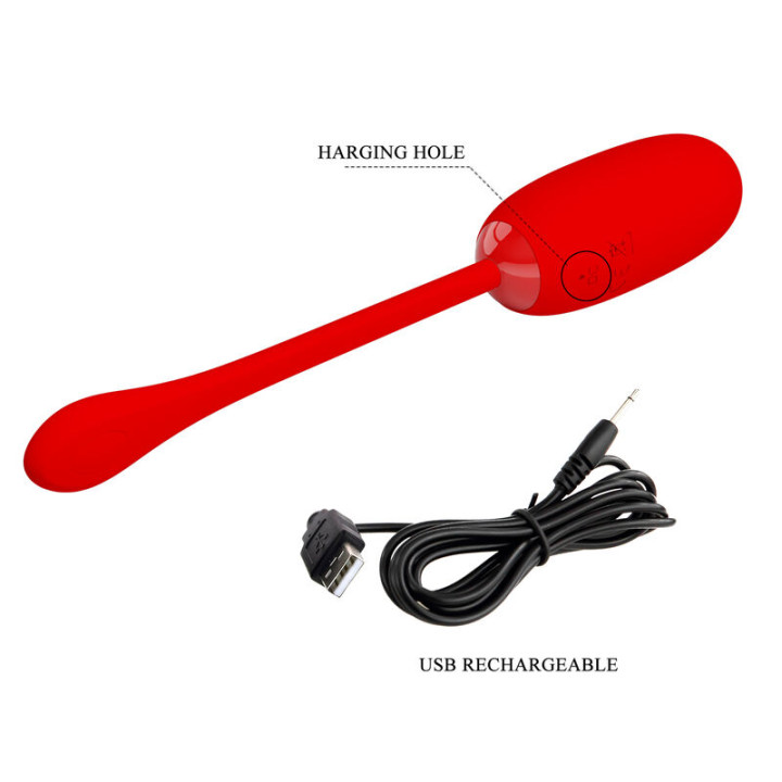 Pretty Love - Oeuf Vibrant Julius Imperméable-Rechargeable Rouge
