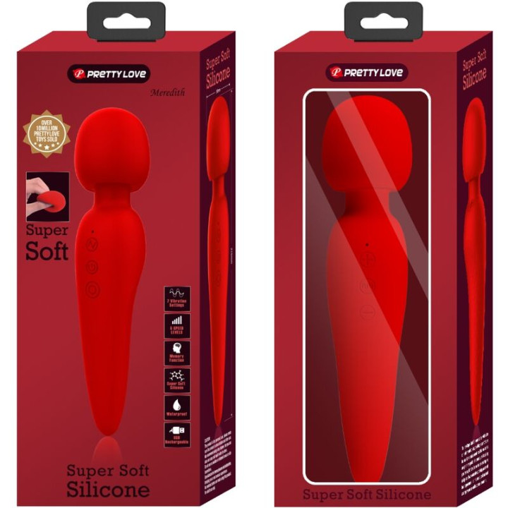 Pretty Love - Meredith Massager 12 Trybów Wibracji Czerwony