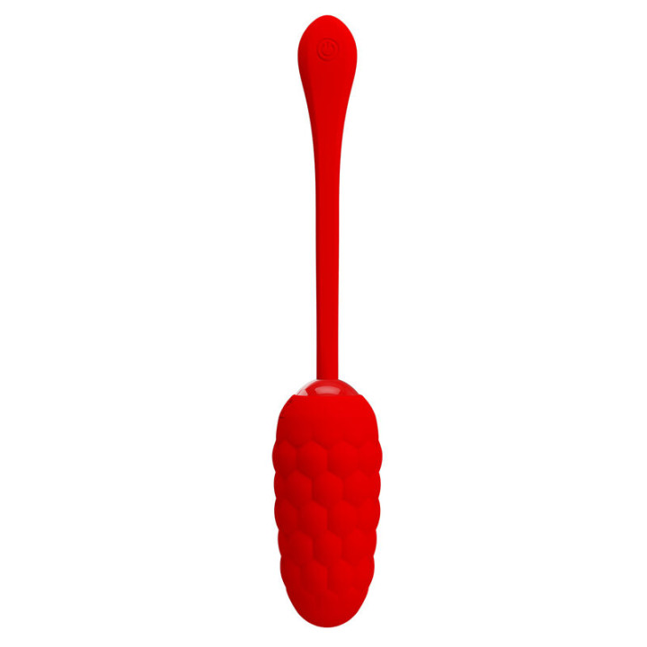 Pretty Love - Vibrating Egg With Red Rechargeable Marine Texture