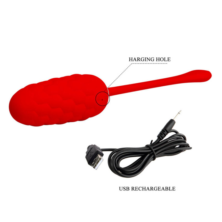 Pretty Love - Oeuf Vibrant Texture Marine Rechargeable Rouge