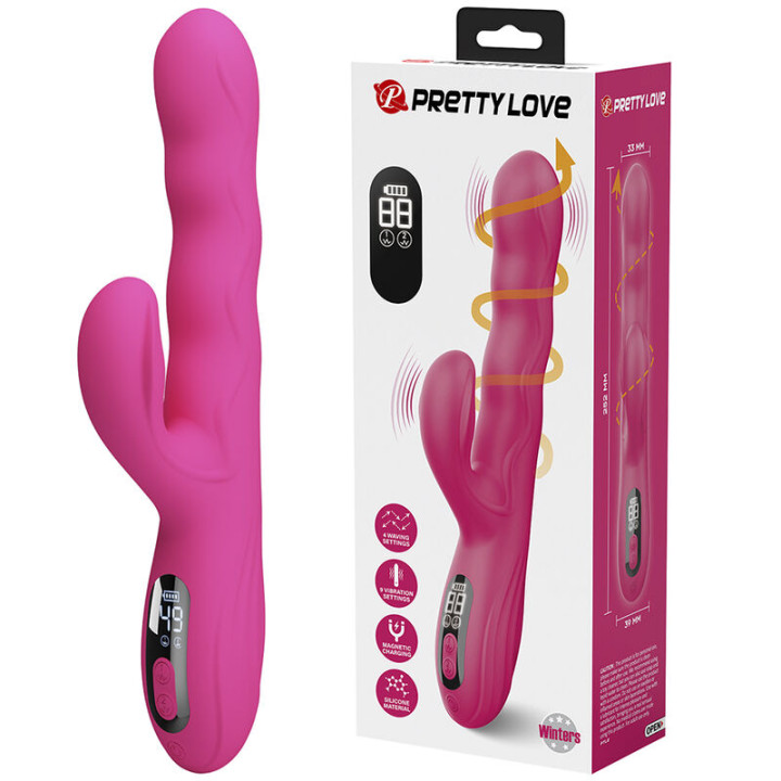 Pretty Love - Winters Multifunktions-Hasenvibrator Mit Led-Anzeige, Pink