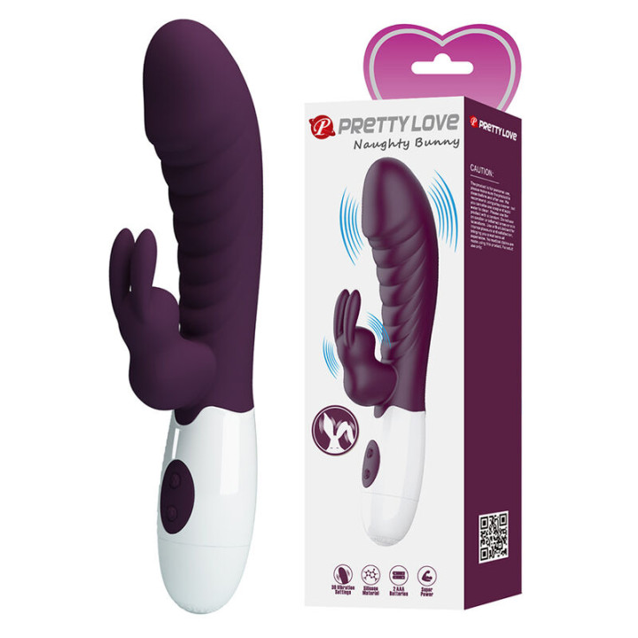 Pretty Love - Vibrador Coelho Naughty Bunny Com 30 Funções - Roxo