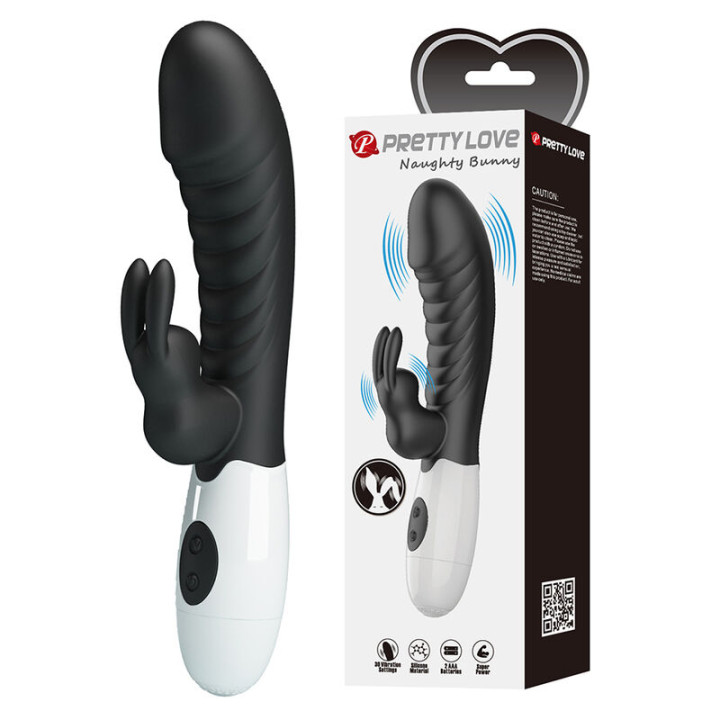 Pretty Love - Vibrateur Lapin Naughty Bunny 30 Fonctions Noir