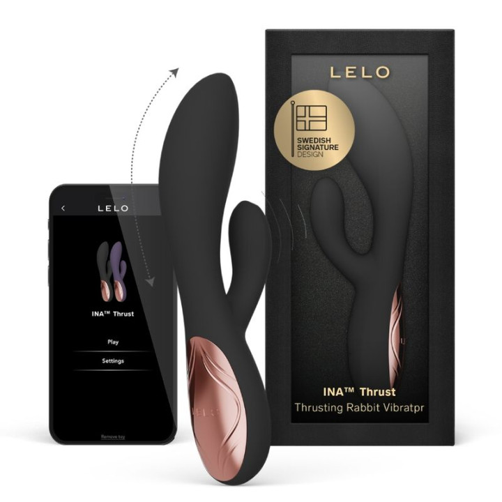 Lelo - Ina Thrust Rabbit Stossvibrator Schwarz