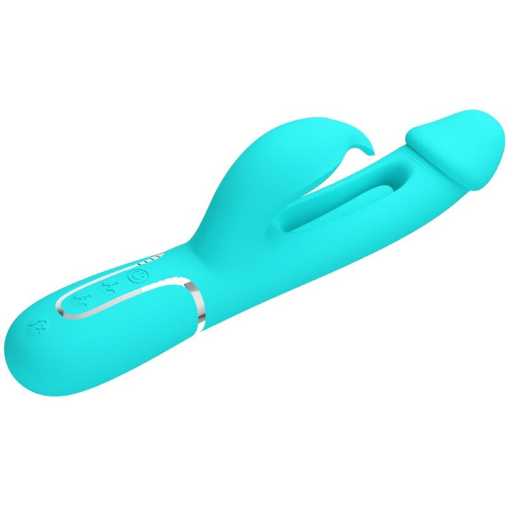 Pretty Love - Vibrateur Dejon Rabbit 3 en 1 Multifonction Vert Aqua