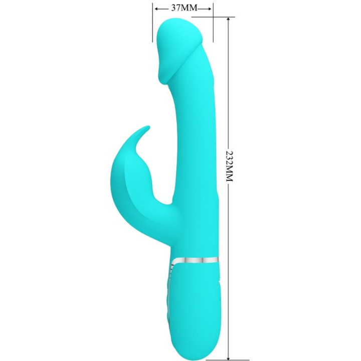 Pretty Love - Vibrateur Dejon Rabbit 3 en 1 Multifonction Vert Aqua