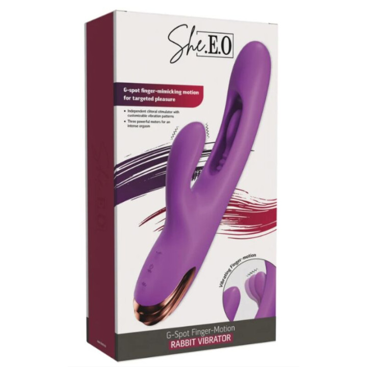 She.e.o - Vibrador Rabbit Para Ponto g Com Movimento Digital Roxo