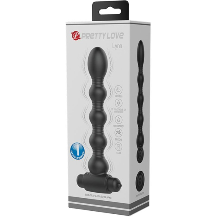 Pretty Love - Plug Anal Lynn Silicone 10 Vibrations Noir