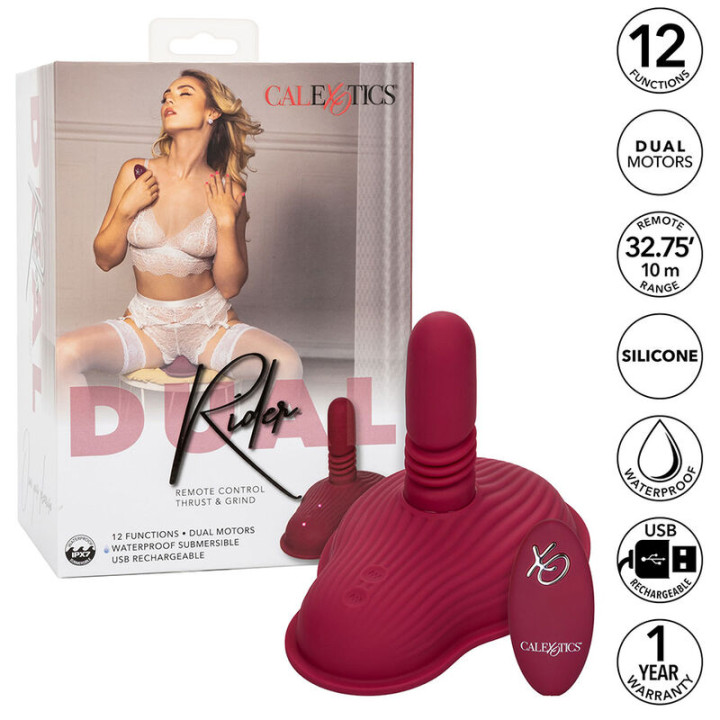 Calexotics - Rider Masajeador Doble Motor Control Remoto Rojo