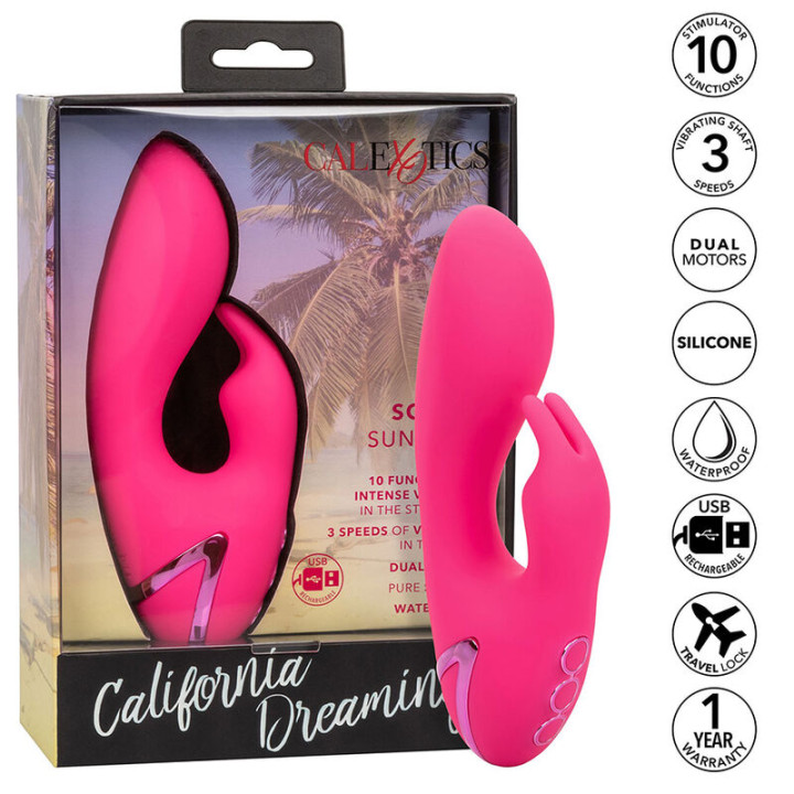 Calexotics - so. Cal Sunshine Vibrator Rabbit Fuchsia by California Dreaming