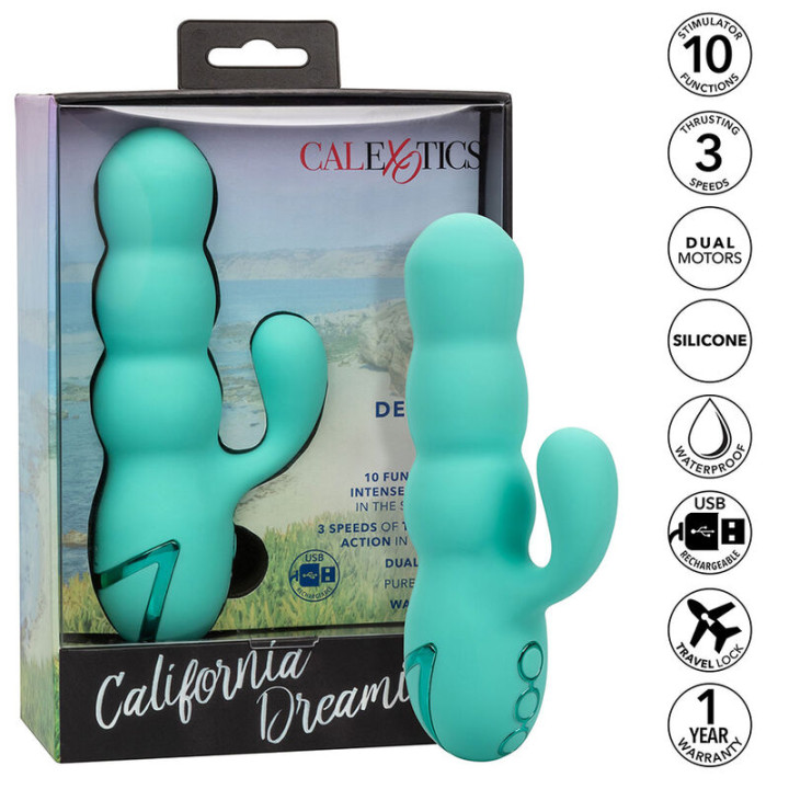 Calexotics - Del Mar Diva Vibrator Rabbir Aqua Green by California Dreaming