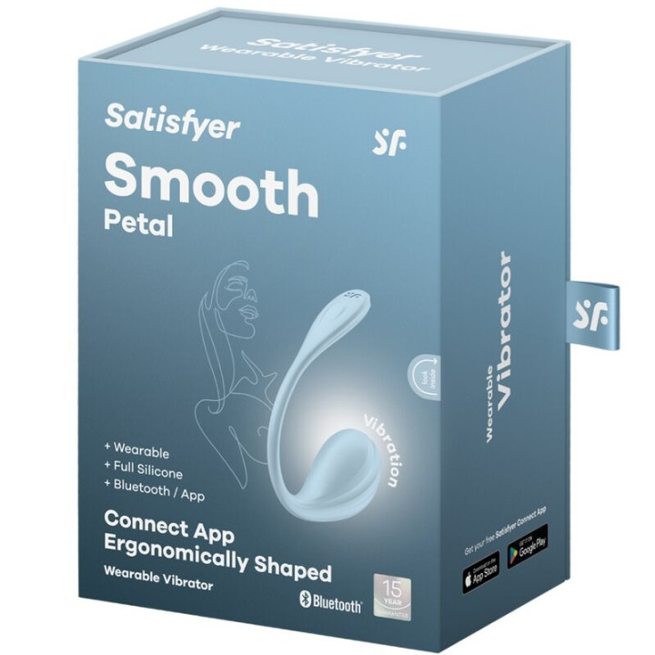 Satisfyer - Application Gratuite Stimulateur de Point g Pétale Lisse Bleu Ciel