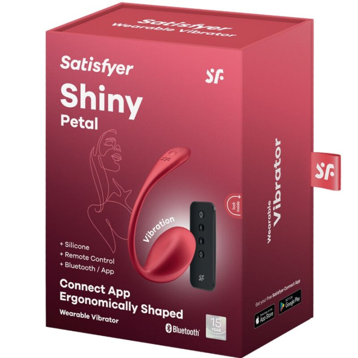 Satisfyer - Shiny Petal Stimulateur à Télécommande à Distance g Point Rouge Application Gratuite