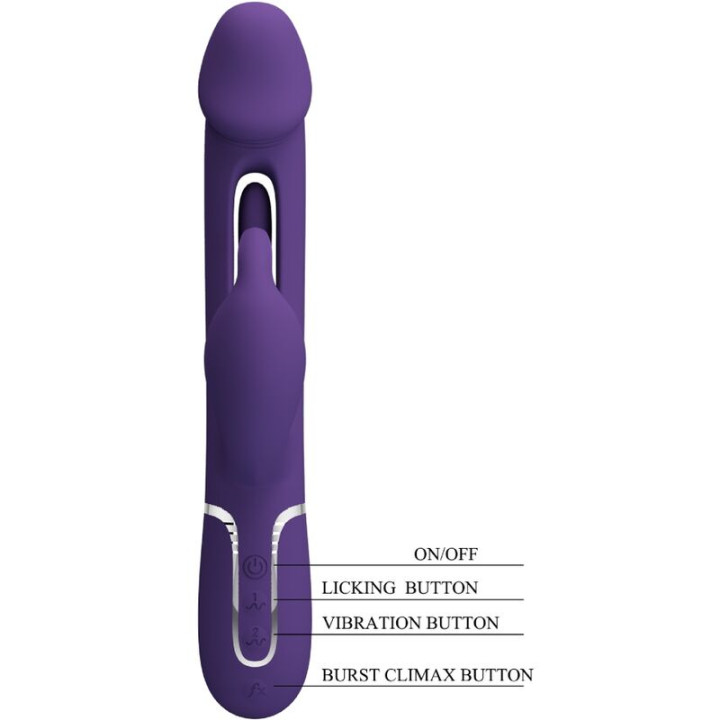 Pretty Love - Kampas Rabbit 3 in 1 Multifunction Vibrator With Tongue Violet