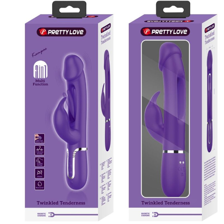 Bonito Amor - Kampas Coelho Vibrador Multifunção 3 em 1 Com Língua Violeta