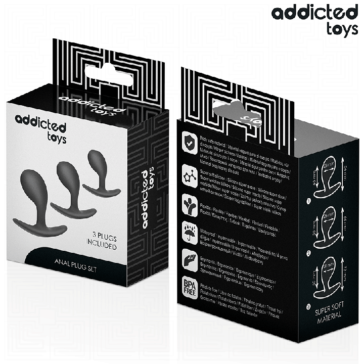 Addicted Toys - Set de 3 Plug Anal Silicona Modelo 3