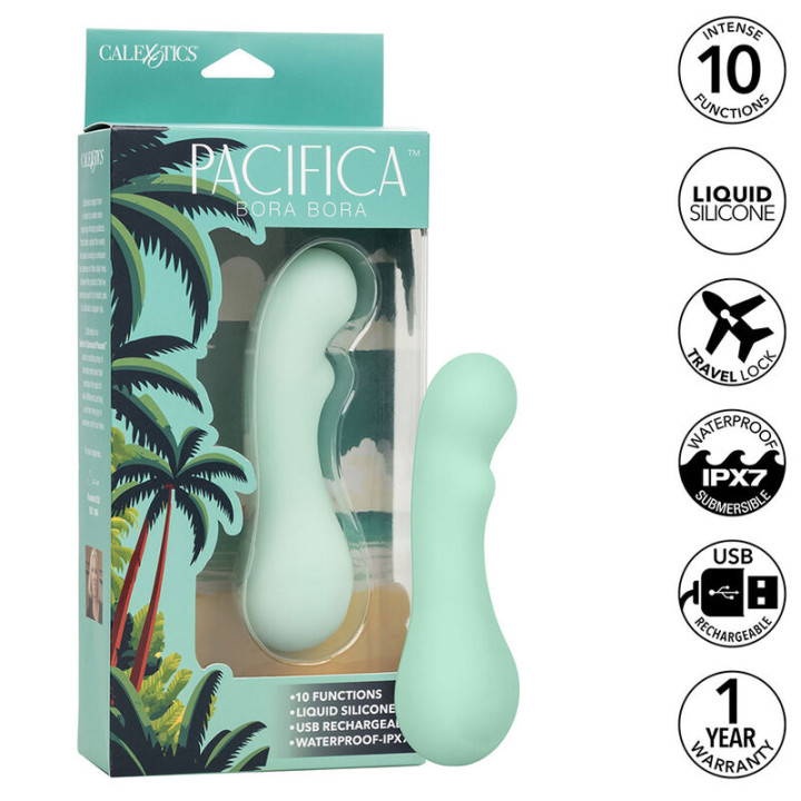 Calexotics - Pacifica Bora Bora Stimolatore Punto g 10 Vibrazioni Aqua