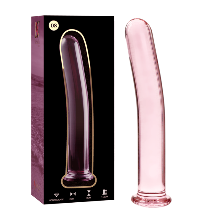 Nebula Series by Ibiza - Modelo 8 Dildo Cristal Rosa 14.5 cm -o- 2 cm