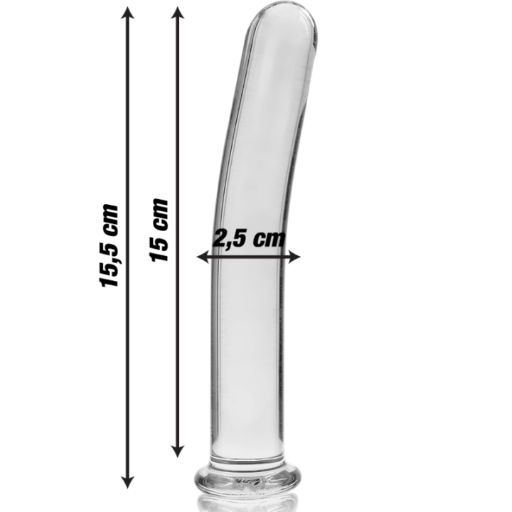 Nebula Series by Ibiza - Modèle 9 Gode en Verre Borosilicate Clair 15.5 cm -o- 2.5 cm