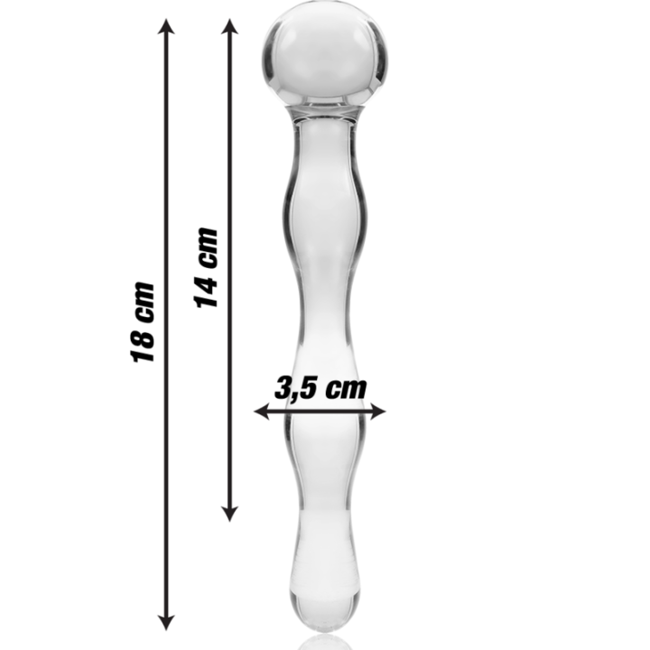 Nebula Series by Ibiza - Modelo 13 Dildo Vidro Borosilicado Transparente 18 cm -o- 3.5 cm
