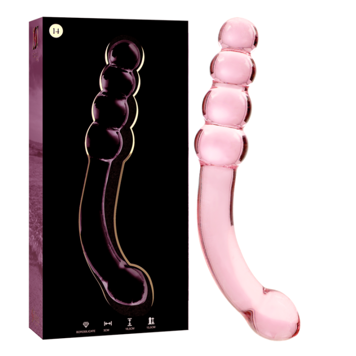 Nebula Series by Ibiza - Modelo 14 Dildo Cristal Rosa 18.5 cm -o- 3 cm