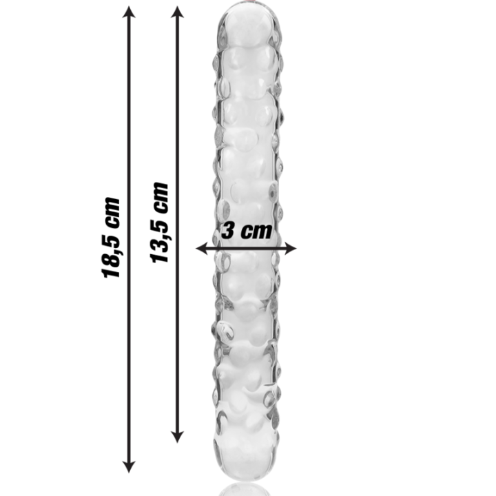 Nebula Series by Ibiza - Modelo 15 Dildo Vidro Borosilicado Transparente 18.5 cm -o- 3 cm