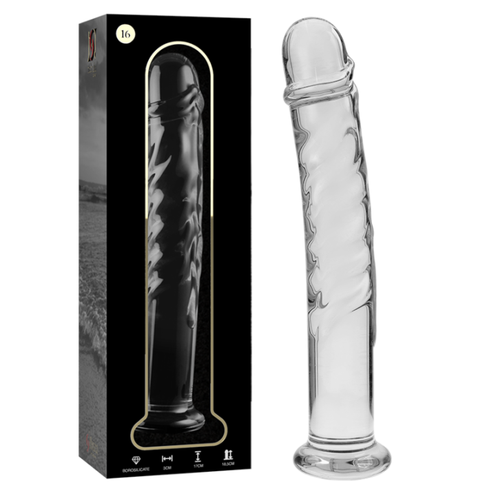 Nebula Series by Ibiza - Modèle 16 Gode en Verre Borosilicate Clair 18.5 cm -o- 3 cm