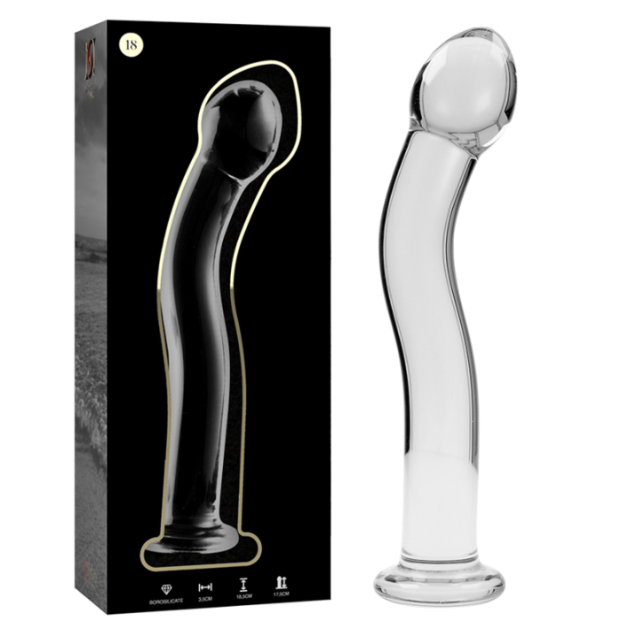 Nebula Series by Ibiza - Modèle 18 Gode en Verre Borosilicate Clair 18.5 cm -o- 3.5 cm