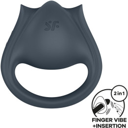 Satisfyer - Perfect Pair 2 Multivibrateur 2 en 1 Anneau Pénis et Stimulateur de Doigts Gris