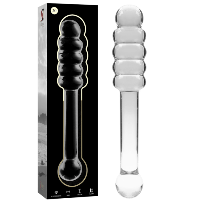 Nebula Series by Ibiza - Modell 20 Dildo Borosilikatglas Klar 20.5 cm -o- 3 cm