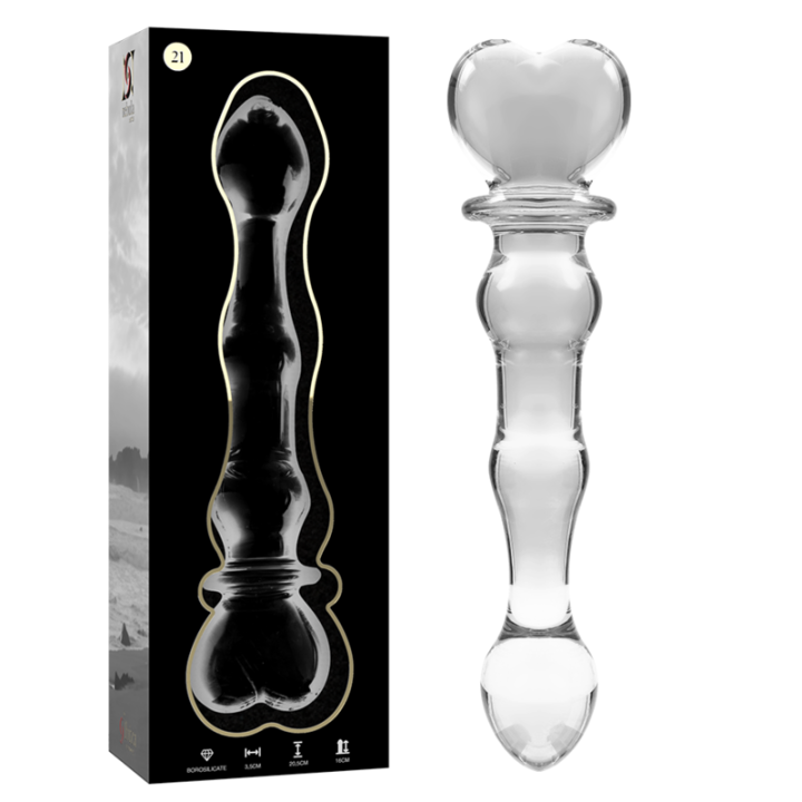 Nebula Series by Ibiza - Modèle 21 Gode en Verre Borosilicate Clair 20.5 cm -o- 3.5 cm