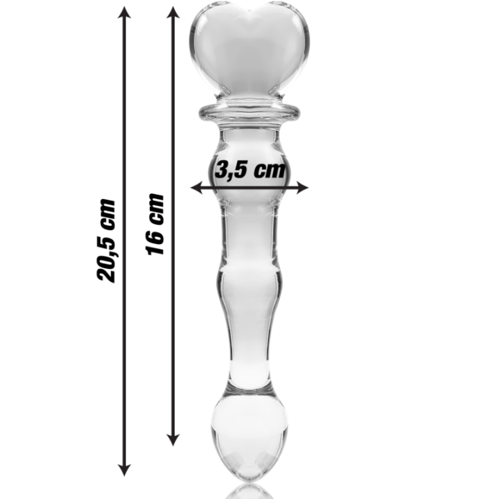 Nebula Series by Ibiza - Modèle 21 Gode en Verre Borosilicate Clair 20.5 cm -o- 3.5 cm