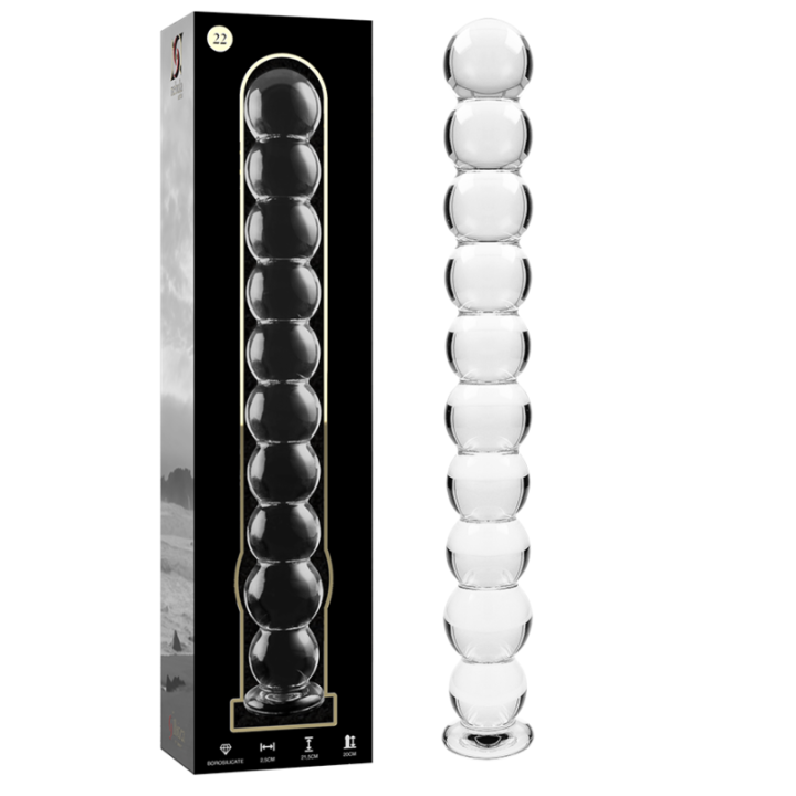 Nebula Series by Ibiza - Modèle 22 Gode en Verre Borosilicate Clair 21.5 cm -o- 2.5 cm