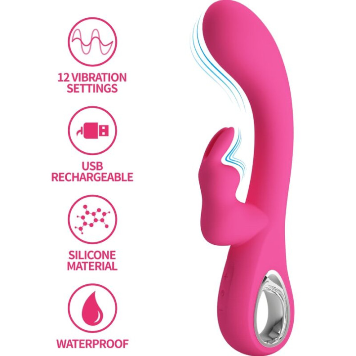 Pretty Love - Novak Rabbit Vibrator 12 Vibrations Pink