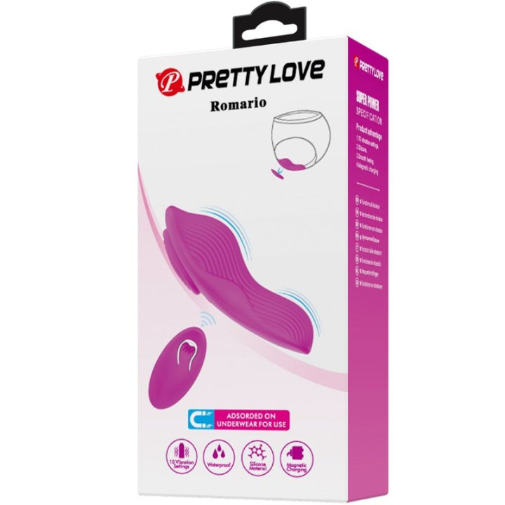 Pretty Love - Romario Lay-on Clitoris Stimulator Remote Control Pink