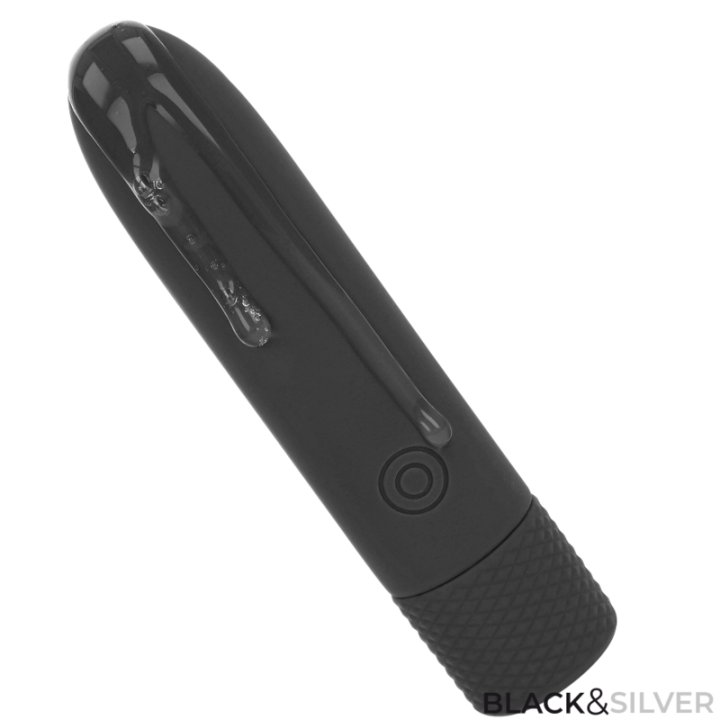 Black & Silver - Geri Bullet Vibrant Rechargeable Usb 8 Vibrations Noir 10 x 2,2 cm