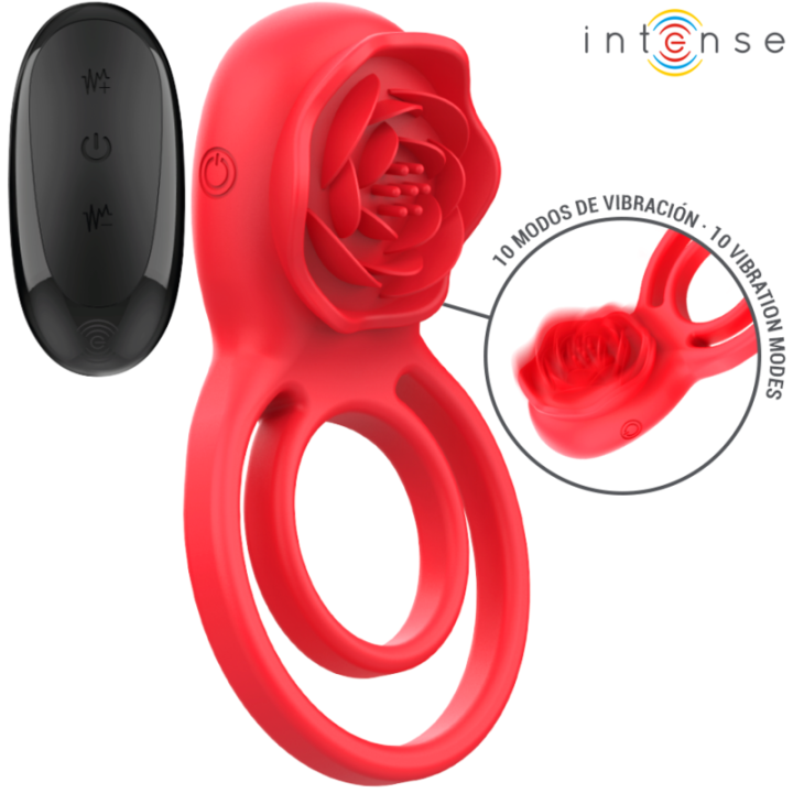 Intense - Gail Stimolatore Rose 10 Vibrazioni Rosso Telecomando