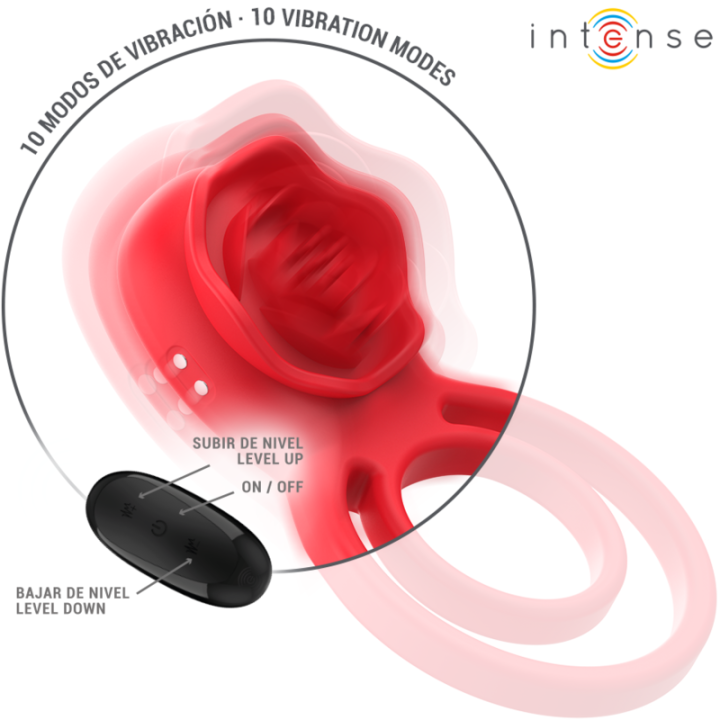Intense - Gail Stimulator Rose 10 Vibrationen Rot Fernbedienung