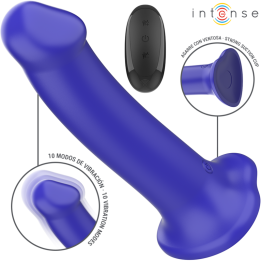 Intense - Victoria Vibrator Mit Saugnapf 10 Vibrationen Dunkelblau Fernbedienung