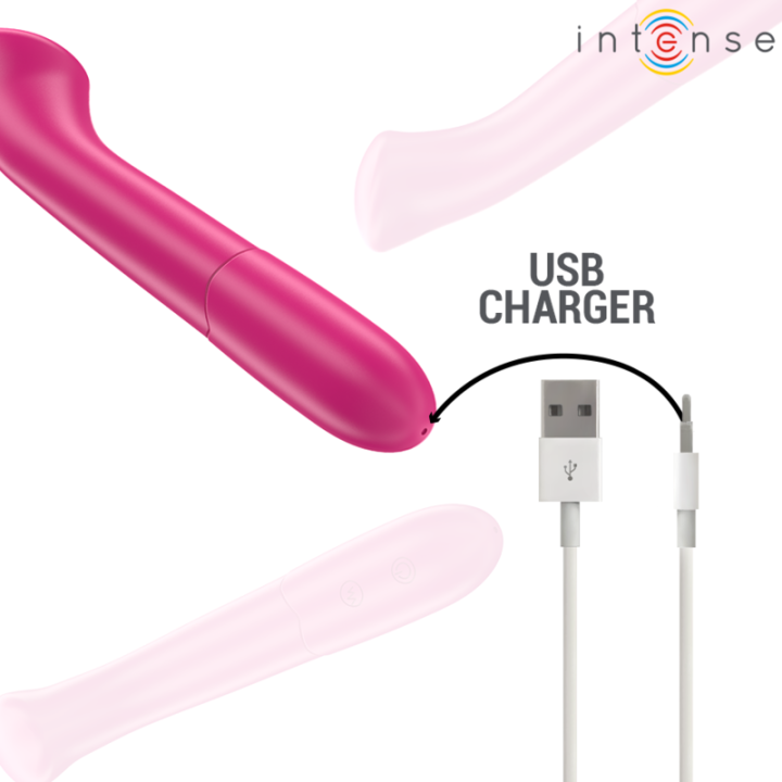 Intense - Paty Vibrateur 19 cm Flexible 10 Vibrations Modèle 2 Rose