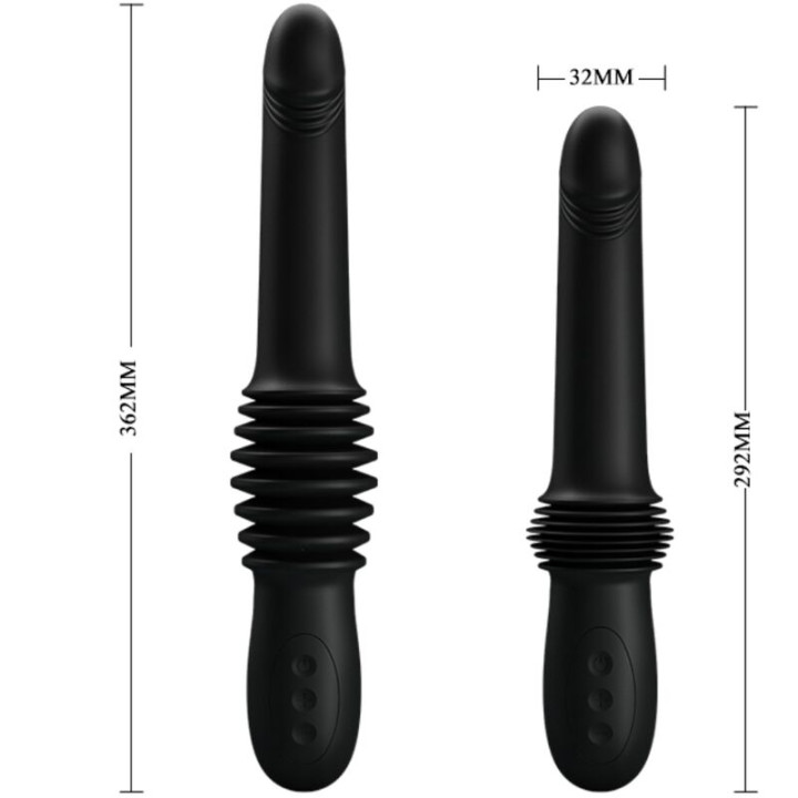 Pretty Love - Pazuzu Vibrator 3 Stossmodi Schwarz