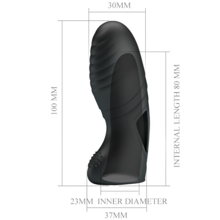 Pretty Love - Vibrador de Dedo de Silicone Alan Preto