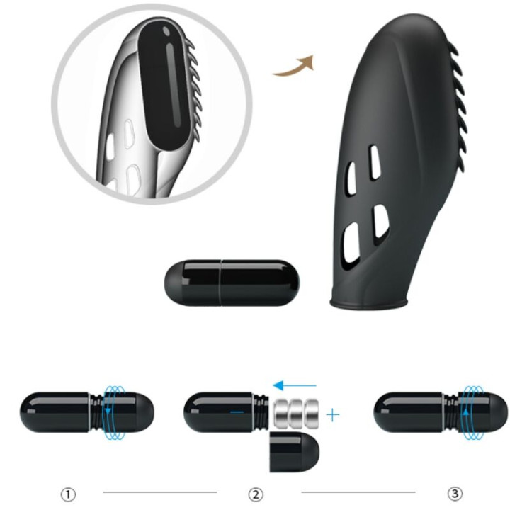 Pretty Love - Gilo Silikon-Fingervibrator Schwarz