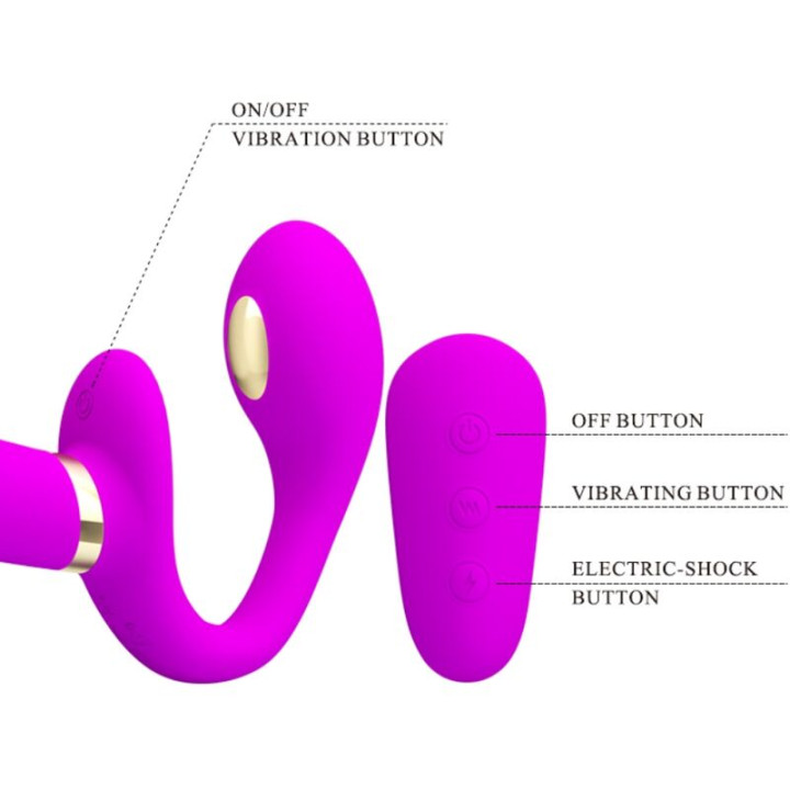 Pretty Love - Thunderbird Vibrador Doble Strap-on Control Remoto Morado